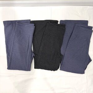 Sonoma Lot of 3 Charcoal Blue Flare Leggings High Rise Minimalist Athleisure Med